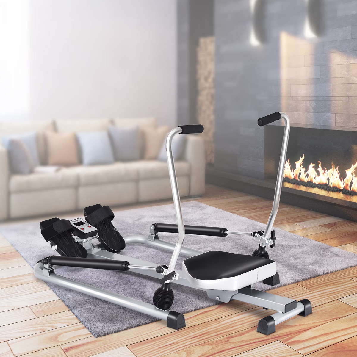 Exercise Rowing Machine Rower W/Adjustable Double Hydraulic Resistance Home Gym