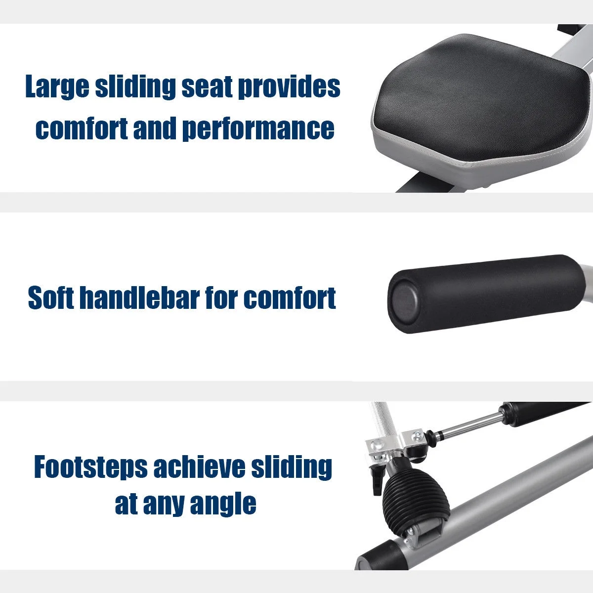 Exercise Rowing Machine Rower W/Adjustable Double Hydraulic Resistance Home Gym