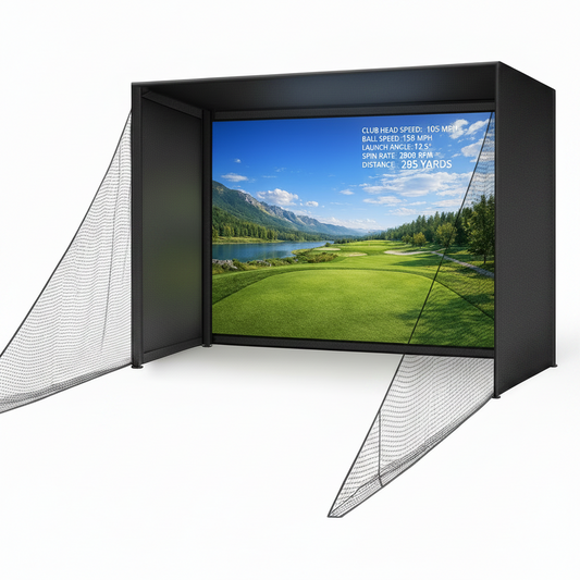 Golf Simulator Enclosure Kit 10 X 8 Ft with 4K-Ready Impact Screen