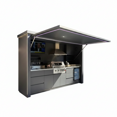 Outdoor Kitchen BBQ Pod Built for Year-Round Entertaining, 304 Stainless Steel, Modular Design, Custom Size