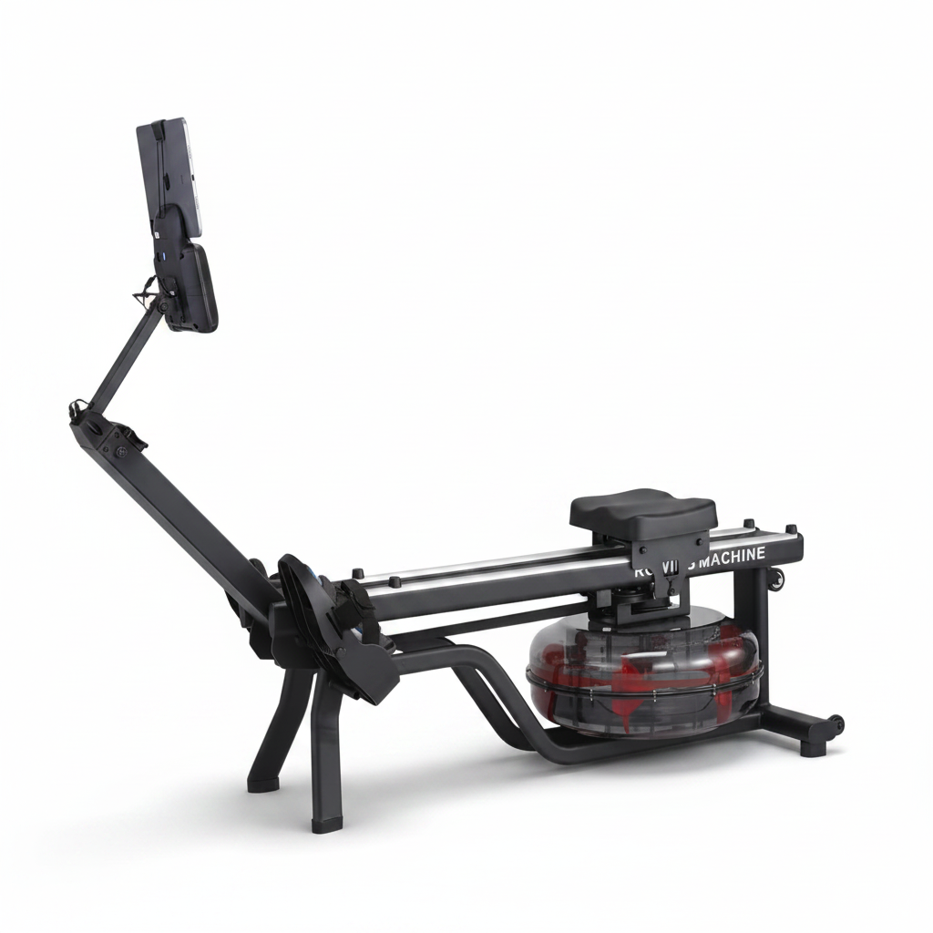Water Rowing Machines for Home, 380 LBS Capacity Rower Machine with Digital Monitor, Wide Ergonomic Seating and Tablet Holder, App Compatible